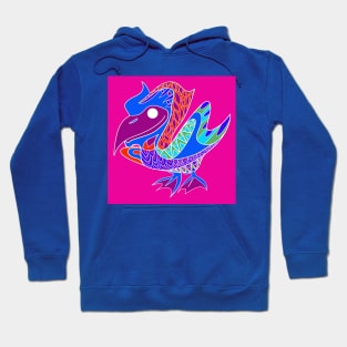 big pelican bird in ecopop colors and floral design art wallpaper Hoodie